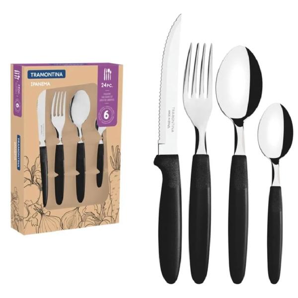 Set de Cubiertos Ipanema Tramontina 24 Piezas Acero Quirúrgico 18/10 Durabilidad Superior - 10286080