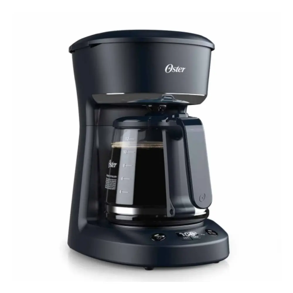 Oster BVSTDCP12B Cafetera Premium 12 Tazas Base Giratoria Ahorro Energía Negro