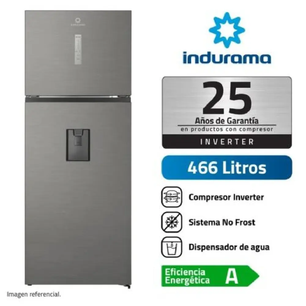 Indurama RI-529DI 466 Litros Sistema No Frost Ahorro Energético