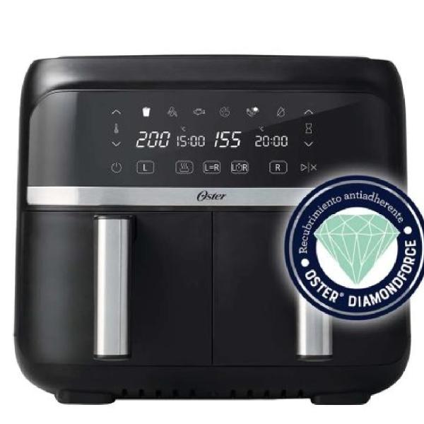 Oster CKSTAF7MCDDF Freidora de Aire Dual 7.6L 1700W Digital con 7 Programas Automáticos Negro