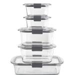 Rubbermaid 2125081 Set 5 Contenedores Alimentos Tapa Segura Apilables Microondable