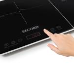 Record Cocina de Inducción Eléctrica 2 Hornillas 3500W Vitrocerámica Ultra Slim Negro