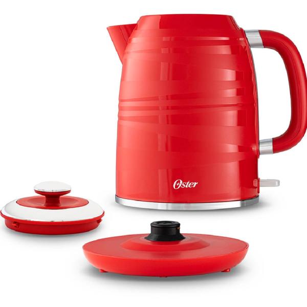 Oster BVSTKT4177R Hervidor Eléctrico 1.7L 1500W Apagado Automático Base Giratoria 360° Rojo