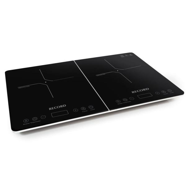 Record Cocina de Inducción Eléctrica 2 Hornillas 3500W Vitrocerámica Ultra Slim Negro