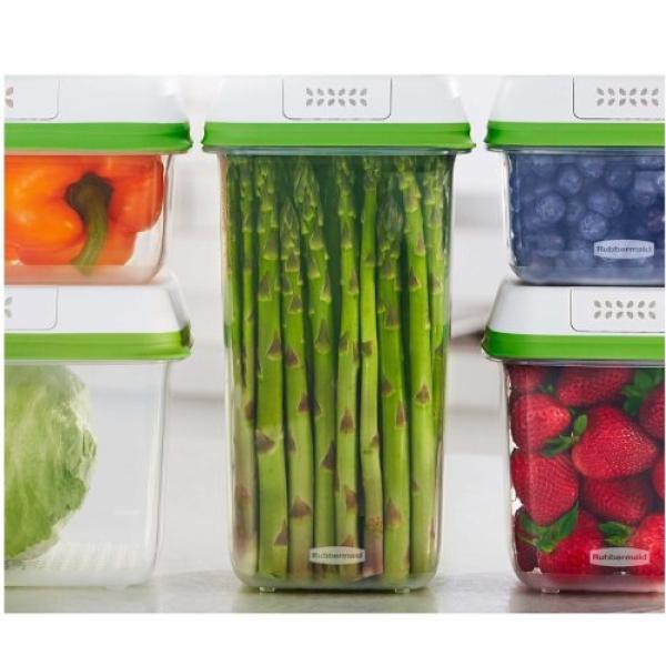 Rubbermaid 2114817 Juego de 3 Contenedores 3.8L Herméticos Apilables Libre de BPA Blanco