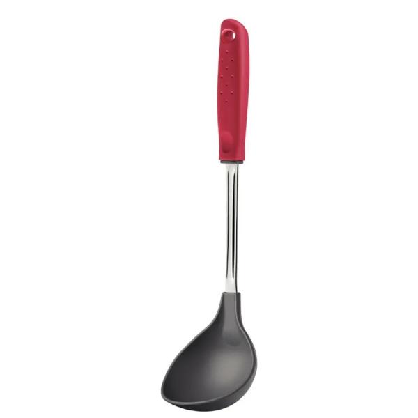 Tramontina 10058198 Cucharón Cocina Rojo 30 cm Mango Ergonómico Nylon Durable Fácil Limpieza