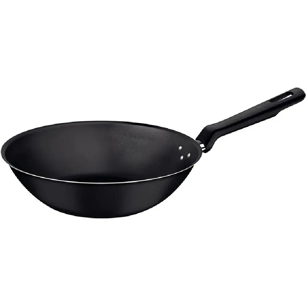 Wok Loreto 24cm Capacidad 2.2 Litros Negro Profesional Cocina Rápida