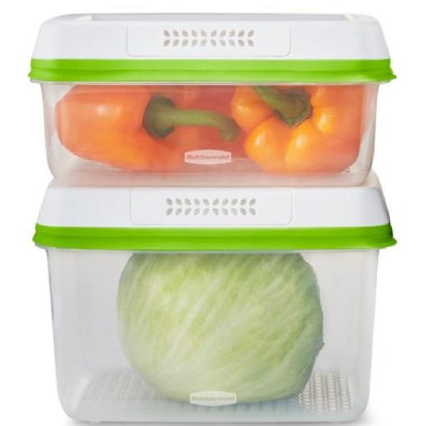 Rubbermaid Contenedor 2114820 2 Piezas 10L Organización Frutas Verduras