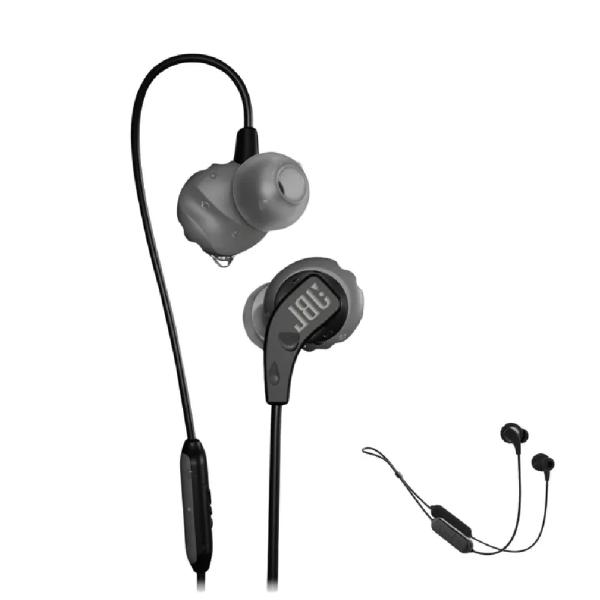 JBL Endurance Run 2 Bluetooth 10h IPX5 Resistente al Agua Negro - Deportivos In-Ear
