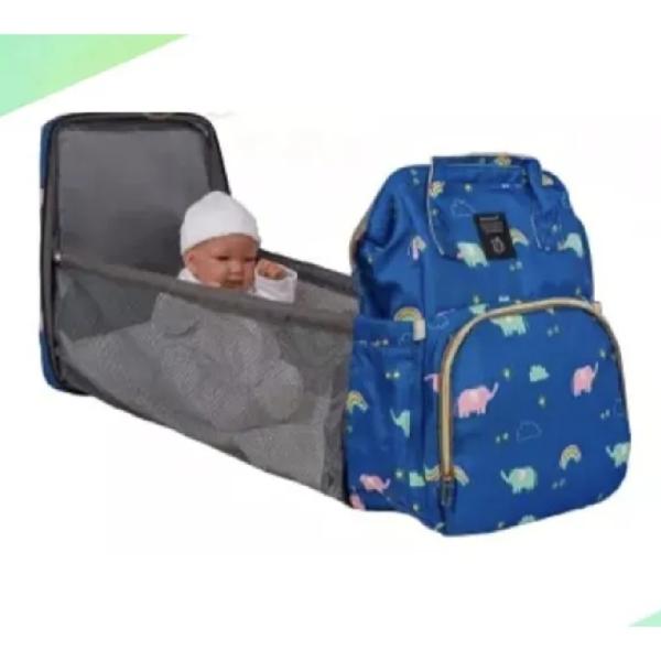 Elefante Mochila Pañalera Convertible 3 en 1 Azul Impermeable