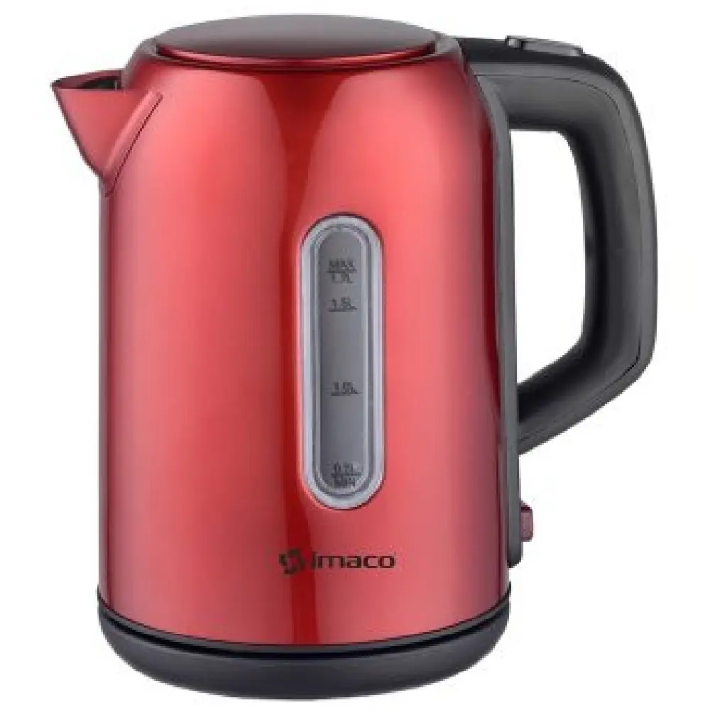 Imaco KE1722R Hervidor Eléctrico 1.7L 1500W Acero Inoxidable Base 360° Rojo