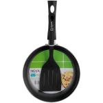 Facusa Sartén Antiadherente Nova 22cm + Espátula Nylon Cocina Profesional Antirayaduras Negro