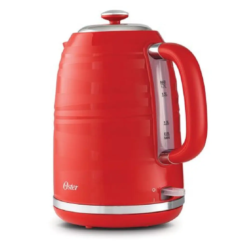 Oster BVSTKT4177R Hervidor Eléctrico 1.7L 1500W Apagado Automático Base Giratoria 360° Rojo