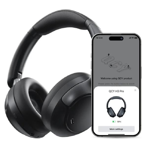 QCY H3 Pro ANC 55H Cancelación Activa de Ruido Bluetooth 5.3 Control Táctil Negro