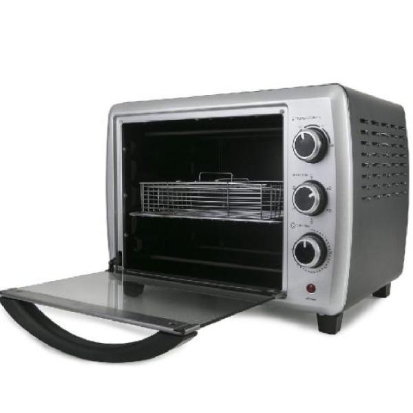 Imaco HEB25R Horno Eléctrico Rosticero 25L 1500W Parrilla Doble Termostato Ajustable Plateado