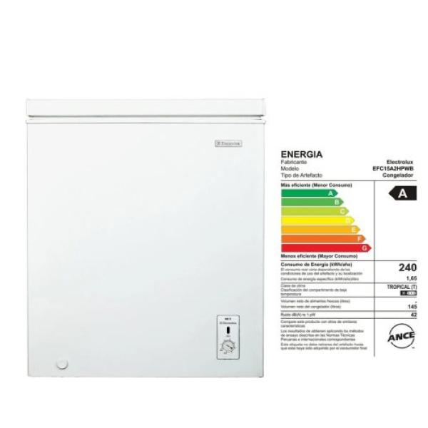 Electrolux EFC15A2HPWB 145L Ultra Fast Freezing Tecnología Inverter Blanca