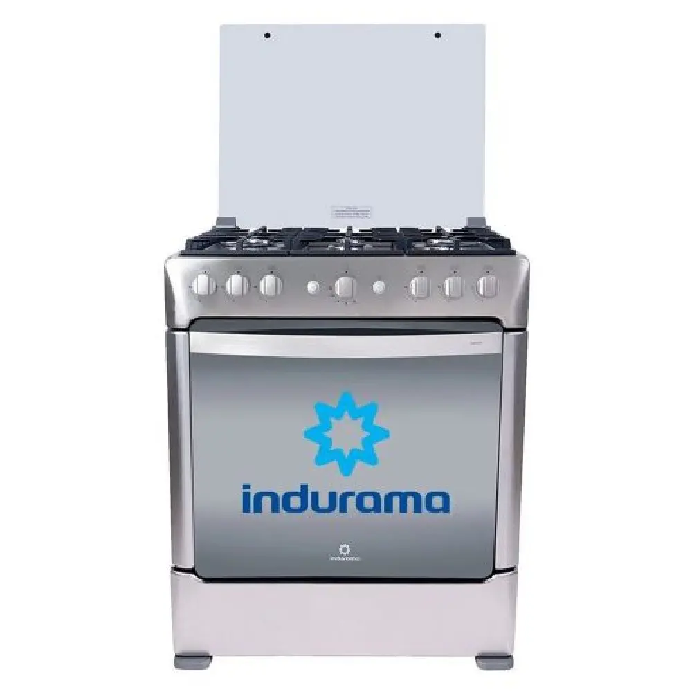 Indurama Roma 5 Hornillas Croma 15K BTU Encendido Automático Parrilla Fundida Acero Inoxidable