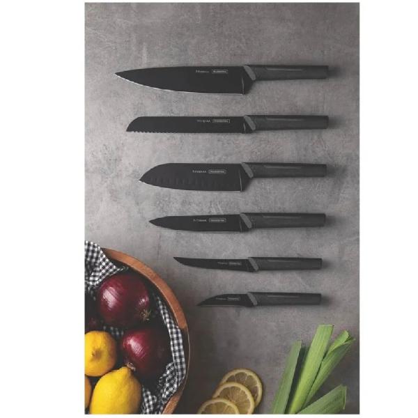 Tramontina Ace Inox NYGMA 6 Piezas Acero Inoxidable 18/10 Mangos Ergonómicos Negro
