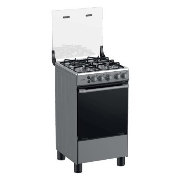Indurama Cocina a Gas Matisse 4 Hornillas 70 cm Parrilla Continua Encendido Automático Gris