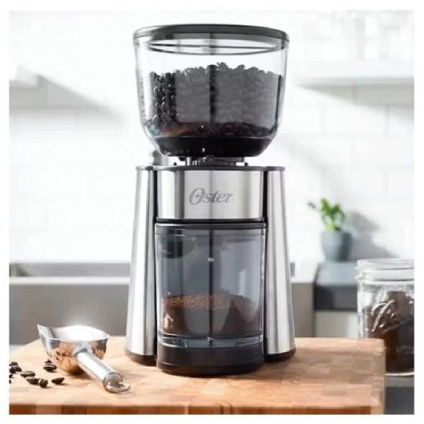 Oster BVSTBMH23 Molinillo de Café 18 Niveles de Molido 12 Tazas Acero Inoxidable Negro