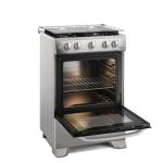 Electrolux FE4ISR Cocina 4 Quemadores Efficient VaporBake Parrilla Hierro Fundido Plata