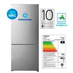 Indurama RI-698 Refrigeradora 404L No Frost Sistema Turbo Cool Inoxidable Plata