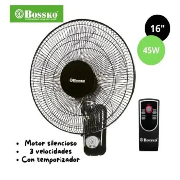 Bossko BK-8452PD 45W 16" Ventilador Techo/Pared Diseño Compacto Control Remoto