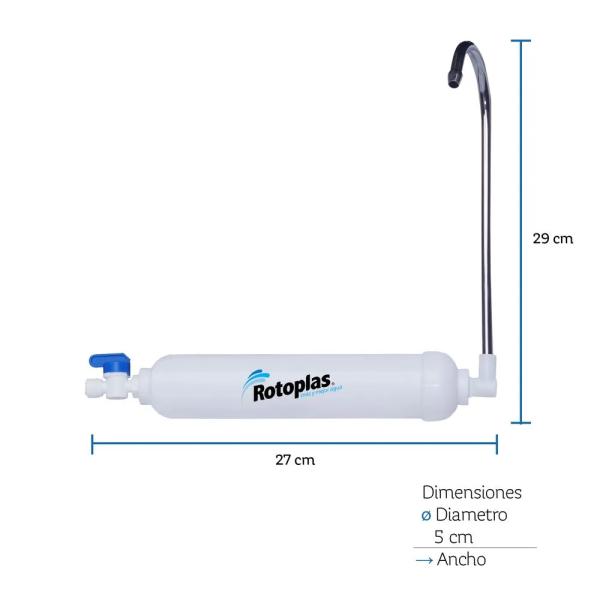 Rotoplas Purificador Lite Sobre Lavadero Filtración Multietapas Agua Purificada Instalación Fácil Blanco 300561