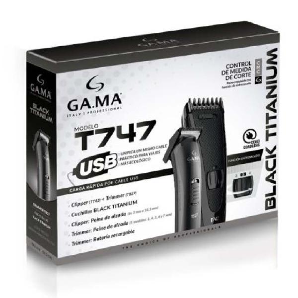Remington T742 + T827 Titanium Cortadora y Afeitadora Recargable Gama Negro