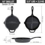 Sartén Victoria 25 cm Hierro Fundido Revestimiento Esmaltado Resistente al Rayado- 55145014