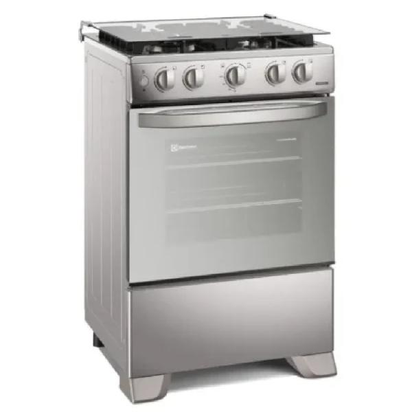 Electrolux FE4PMR Cocina 4 Quemadores Efficient VaporBake Triple Llama Plata