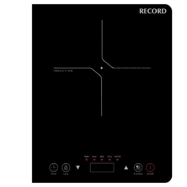 Record Cocina de Inducción 1800W 4 Zonas de Cocción Panel Táctil Negro