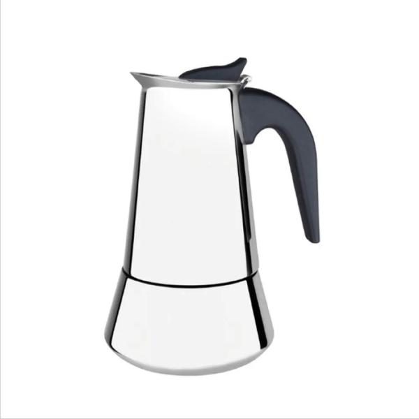 Cafetera Espresso Italiana Clásica 0.35 LT 3 Tazas Sistema Moka Acero Inoxidable Plateado