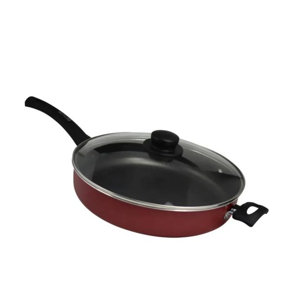 Cacerola Facusa Estela 30 cm Antiadherente TV 3 Capas Mango Ergonómico Rojo