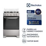 Electrolux FE4ISR Cocina 4 Quemadores Efficient VaporBake Parrilla Hierro Fundido Plata