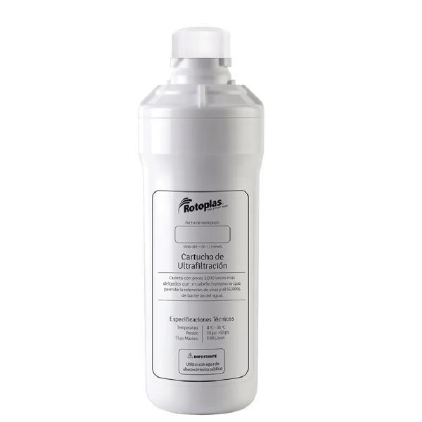 Rotoplas Purificador Agua Cartucho Ultrafiltración 10 Litros 5 Etapas Filtración Alcalinizador Blanco