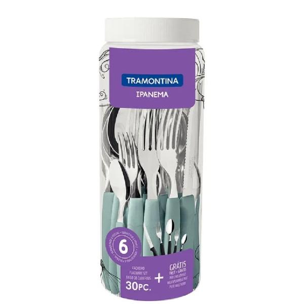 Set de Cubiertos Ipanema 30 Piezas Acero Inoxidable duradero Estilo Moderno Menta - 10390011