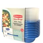 Set 10 Recipientes Rubbermaid 32oz Brilliance Cierre Perfecto Sin Derrames Transparente- 2141748