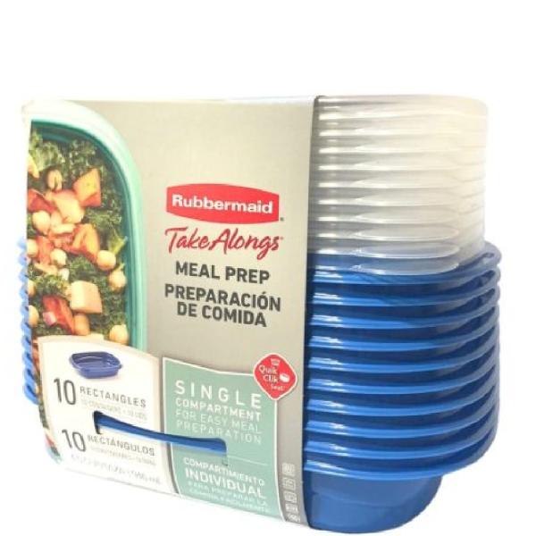 Set 10 Recipientes Rubbermaid 32oz Brilliance Cierre Perfecto Sin Derrames Transparente- 2141748