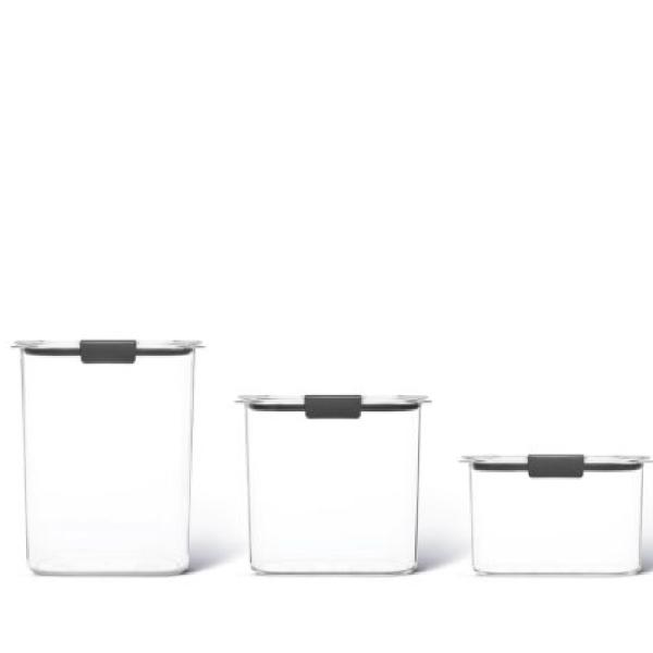 Rubbermaid Recipientes Brilliance 3 Piezas 4.7L Herméticos 100% Libres de BPA Cristalino