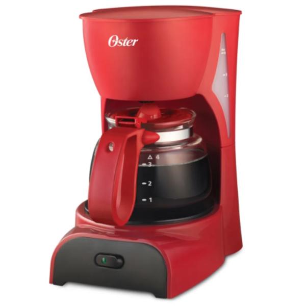 Oster BVSTDCDR5R Cafetera 4 Tazas Sistema Antigoteo Filtro Permanente Rojo