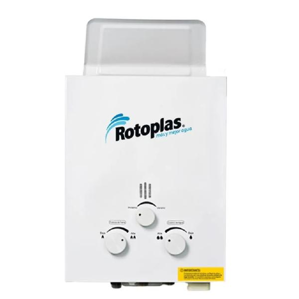 Rotoplas Terma a Gas Ecoflaming GN 10L Ahorro de Energía Encendido Piezoeléctrico Panel Solar Blanco