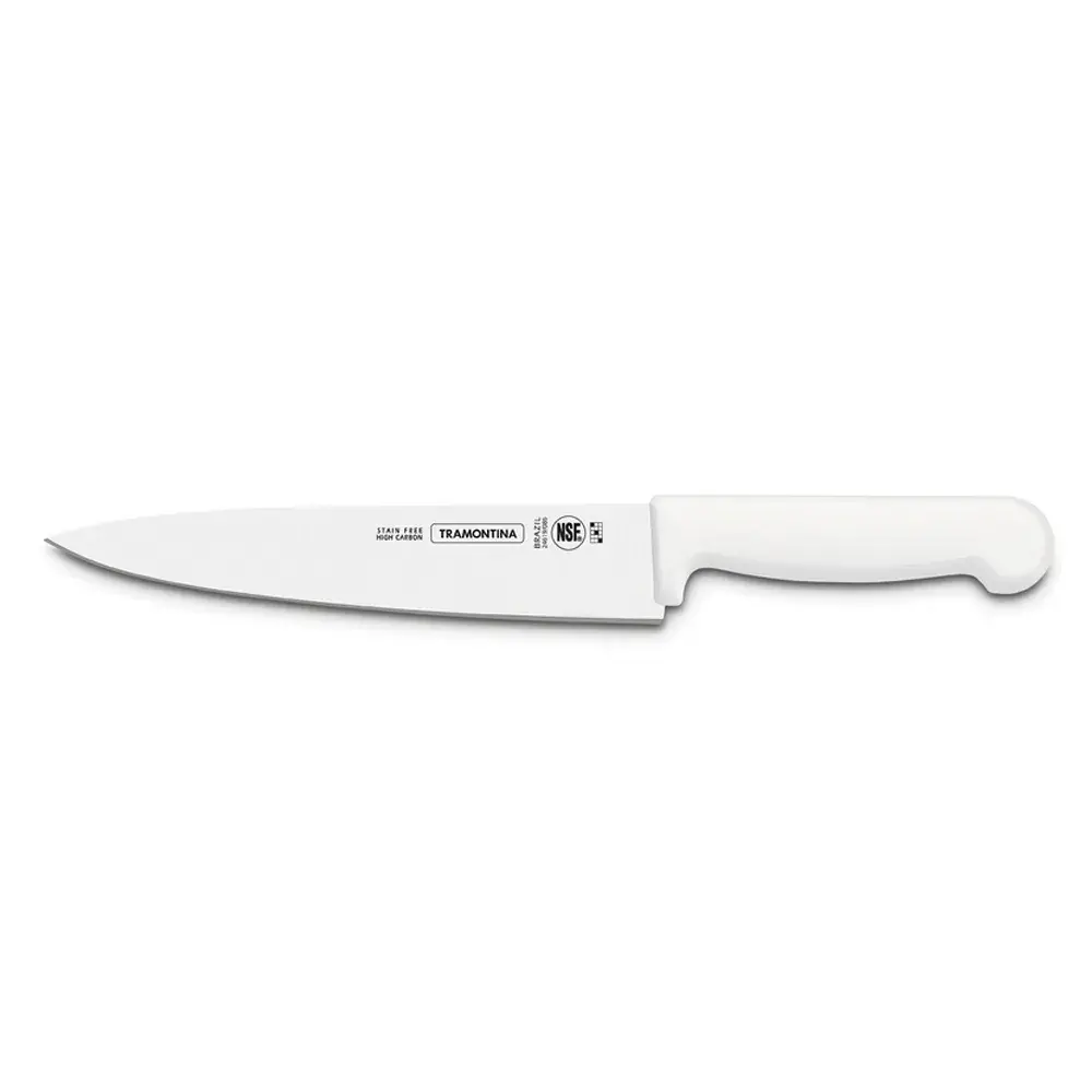 Tramontina Cuchillo para Carne 8" Master Blanco Hoja Acero Inoxidable Mango Ergonómico y Seguro - 10059769