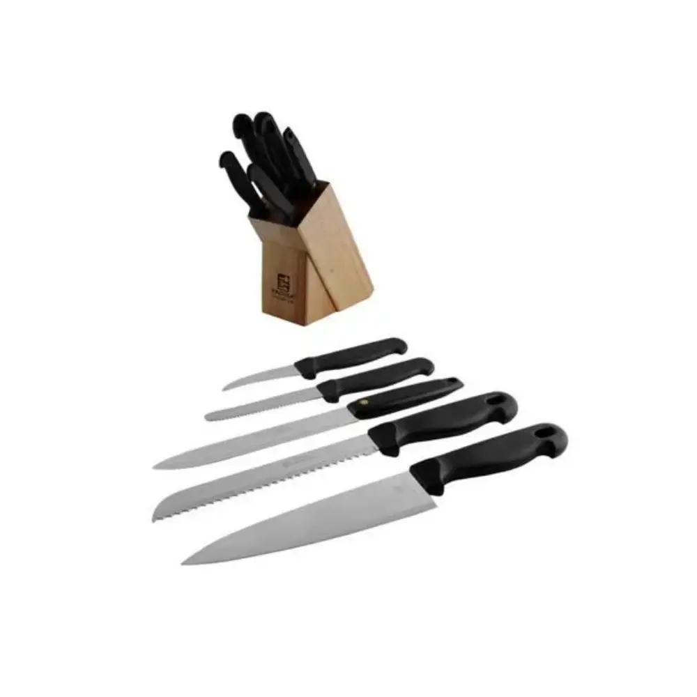 Set Cuchillos M-P 10286051 5 Unidades Mangos Antideslizantes Corte Preciso para Chef y Hogar Plateado