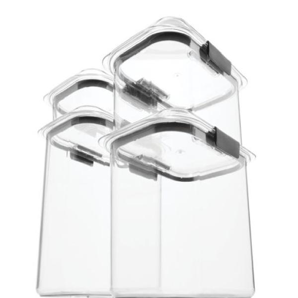 Rubbermaid Set Brilliance 4 Contenedores 3.8L Sellado Perfecto Fácil Apertura