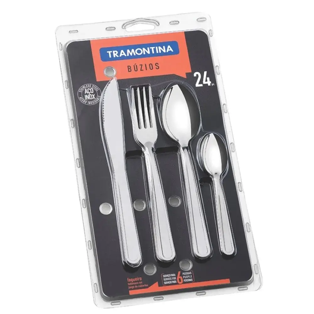 Set de Cubiertos Tramontina Búzios 24 Piezas Ideal para Hogar y Restaurantes Calidad Profesional - 10286082