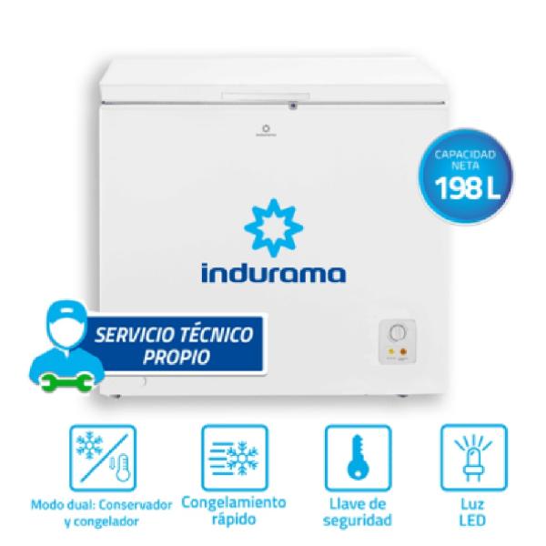 Congeladora Horizontal Indurama CI-220BL 198L Eficiencia Energética A+ Sistema No Frost Color Blanco