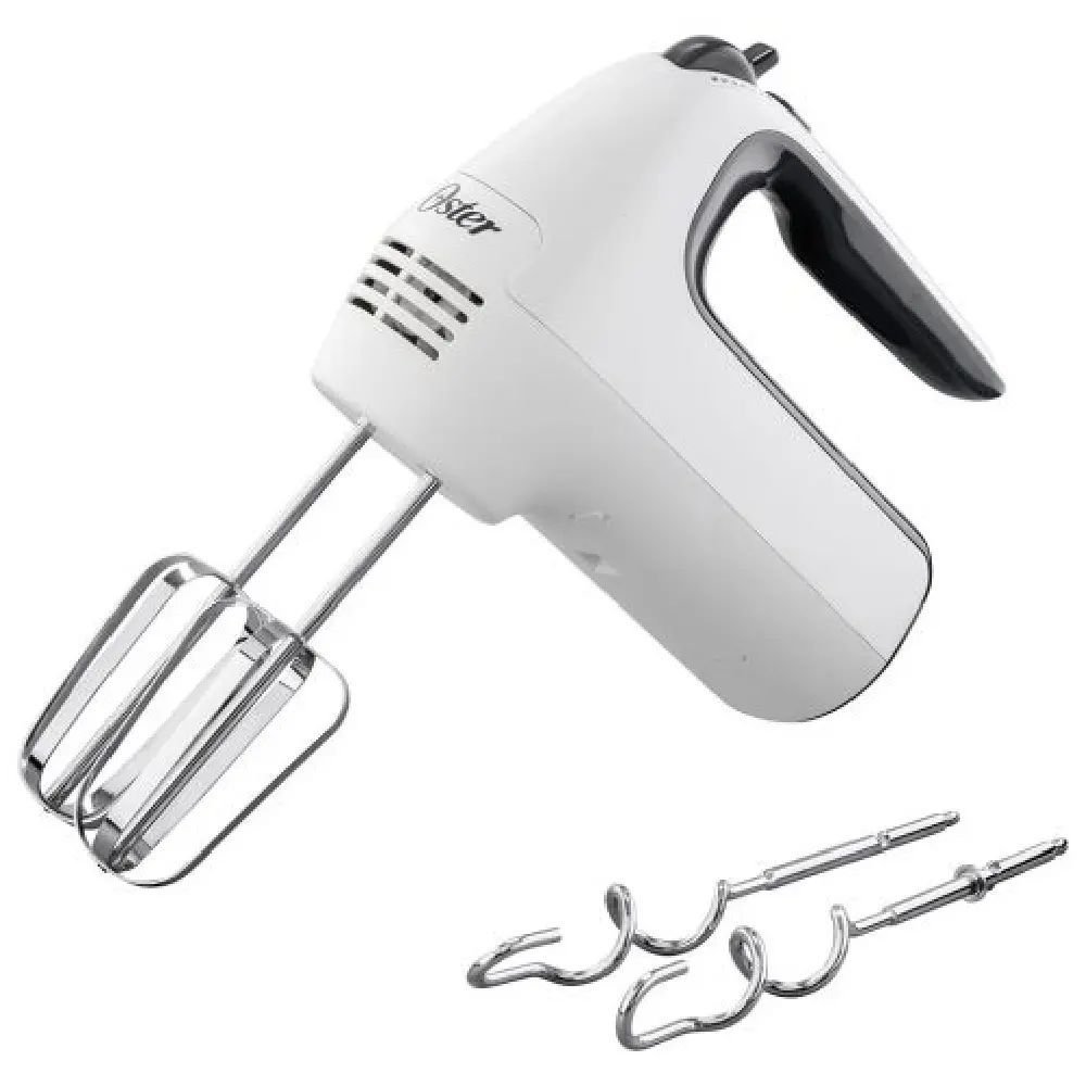 Oster FPSTHM3532 350W Batidora de Mano 6 Velocidades Función Turbo Accesorios Incluidos Blanco