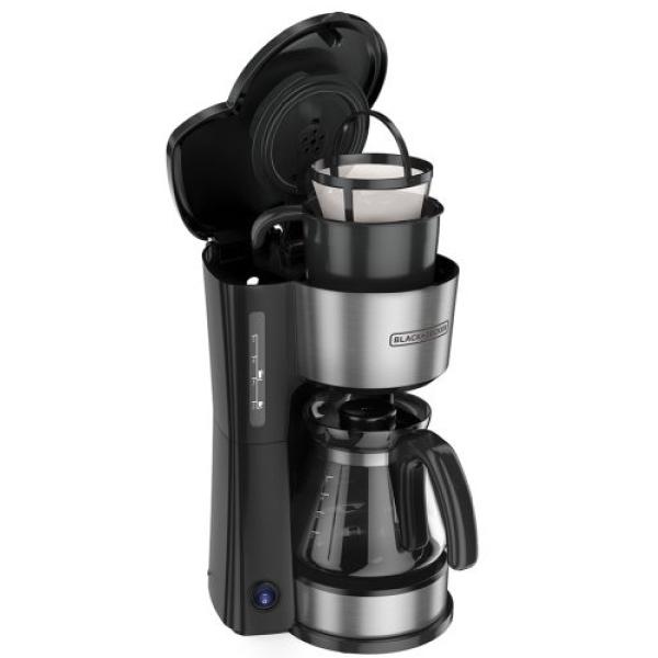 Black+Decker CM0755S 900W Cafetera 4 en 1 Filtro Permanente Sistema Antigoteo