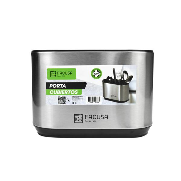Facusa Porta Cubiertos 10133539 Acero Inoxidable 24 Piezas Elegante y Duradero Plateado